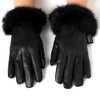 Alpine Swiss Womens Leather Dressy Gloves Faux Fur Trim Cuff Thermal Lining - 3 of 4