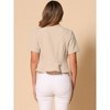 INSPIRE CHIC Women's Casual Open Front 3/4 Sleeve Collarless Business Blazer Cardigan - 3 of 4
