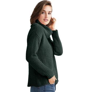 ellos Women's Plus Size Chenille Turtleneck Sweater