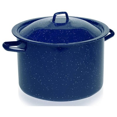 IMUSA 16qt Enamel Steamer Pot with Rack Blue: Waterbath Canning, 12.6" Diameter, Electric & Gas Compatible