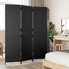 vidaXL Room Divider 4 Panels Black Poly Rattan - 3 of 4