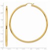 Black Bow Jewelry 3mm x 70mm 14k Yellow Gold Polished Round Hoop Earrings - 4 of 4
