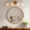 Spassway Decorative Round Wood Mirror with Bead Rustic Farmhouse Circle Mirrors for Wall Decor Living Room Entryway Bathroom Over Sink - 2 of 4