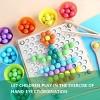 4 in 1 Wooden Board Bead Game; Montessori Rainbow Puzzle Sorting Stacking Toy; Kids Learning Math; Gift Girls; Boys for 3 Years Old and Up 3+ - 3 of 4