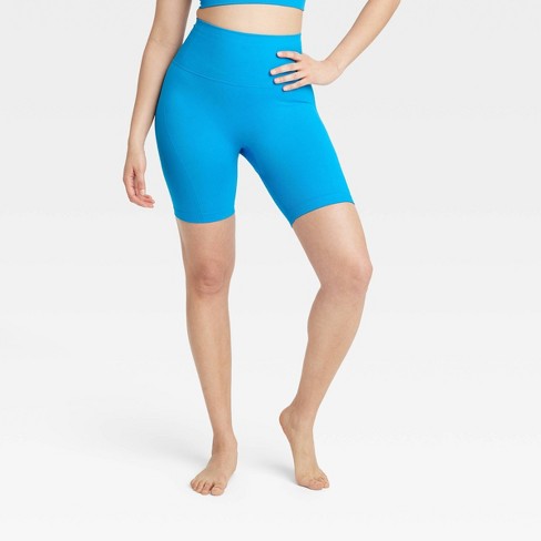 Women s Seamless High rise Rib Bike Shorts 6 All In Motion Blue Xxl Target