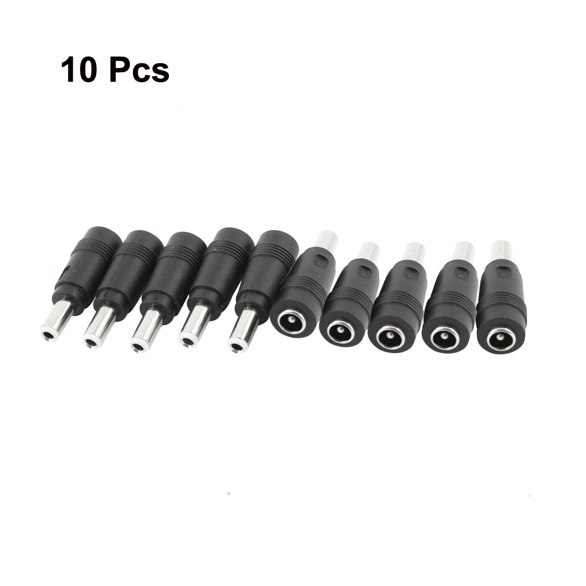 Unique Bargains Metal Plastic DC Power Jack Adapter Connector 5.5 x 2.5mm Male to 5.5 x 2.1mm Female 10 Pcs - thumbnail 2
