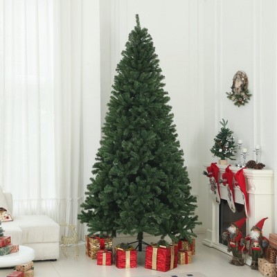 Whisen 9FT Artificial Christmas Tree with 2132 Branch Tips, Auto Open, Steel Base - Green