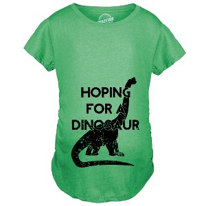 Maternity Hoping For a Dinosaur Funny Baby Pregnancy Announcement T shirt - Crazy Dog Maternity T Shirt - 1 of 4