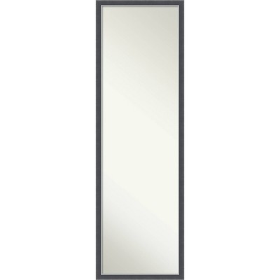 Eva Thin Framed Full Length on the Door Mirror Black/Silver - Amanti Art