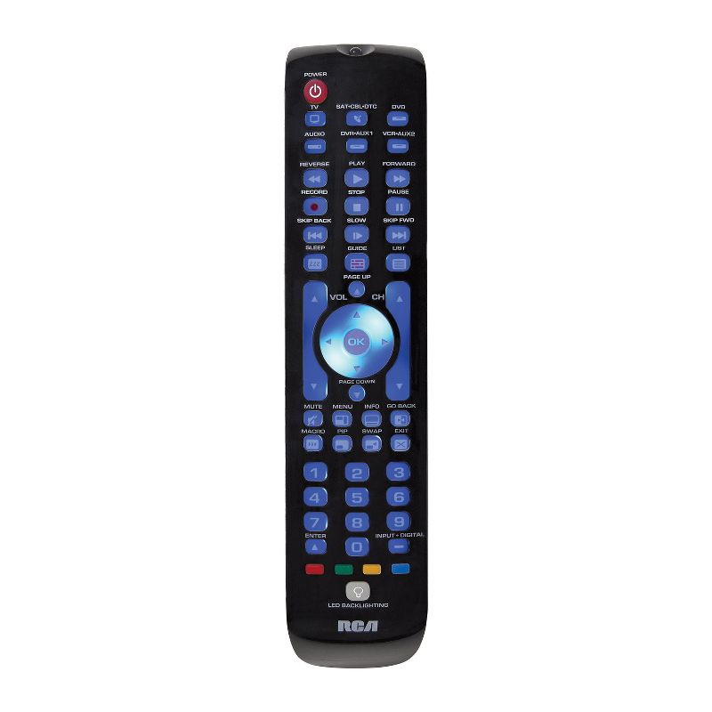 RCA 6-Device Green Backlit Universal Remote, 1 of 8