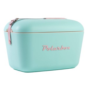 Polarbox Retro Vintage Design 25 Cans/21qt Portable Hard-Sided Cooler - Cyan Baby Rose Pop - 1 of 2