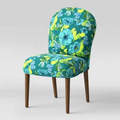 Teal floral online chair