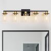DORESshop 33 in. 5 Light Bathroom Vanity Light,Black and Gold Light with Clear Glass Shade, Black Wall Sconce for Bathroom,Bedroom - 3 of 4