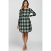 PinkBlush Forest Green Plaid Knit Maternity Dress - 2 of 4