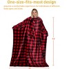 Catalonia Adult Wearable Fleece Blanket Snuggie, Super Soft Cozy Mink Micro Plush Wrap Throws Blanket Robe, Gift for Woman Man - 2 of 4
