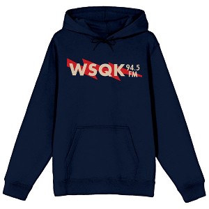 Stranger Things 5 WSQK 94.5 FM Radio Men's Navy Long Sleeve Hoodie - 1 of 3