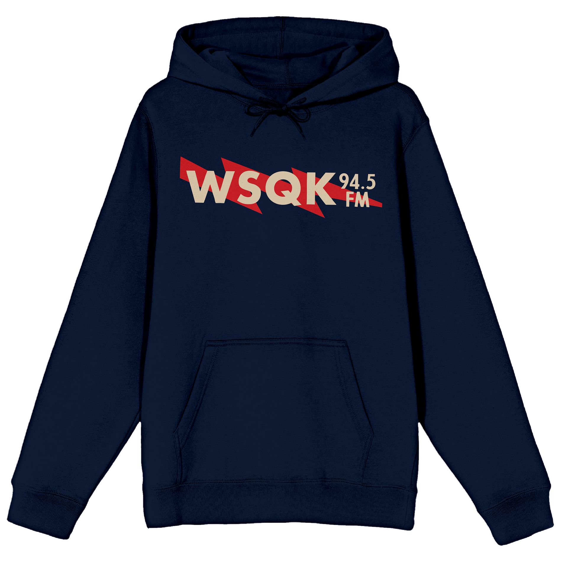 Stranger Things 5 WSQK 94.5 FM Radio Men's Navy Long Sleeve Hoodie