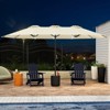 FURNIinspire Patio Umbrellas, Double Sided Twin Patio Umbrella Outdoor, Brown - 3 of 4