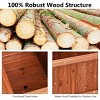 WELLFOR Rectangular Fir Wood Outdoor Garden Bed Brown 12"x40" - 4 of 4