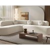 122'' Curved Sectional Sofa , Sofa with 3 Round Cushions, High-Resilience Foam Seat Sofa with Soft Polyester Fabric-Coolbibila - 2 of 4