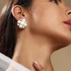 Women's The Tic-Tac-Toe Stud Earrings - Chalk White - 3 of 4