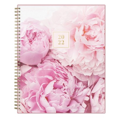 2022 Planner 8.5" x 11" Weekly/Monthly Wirebound Clear Pocket Cover Peony - Rachel Parcell by Blue Sky