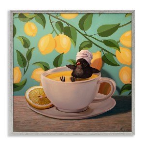 Stupell Industries Bird Bathing Lemon Tea, 12" x 12" - 1 of 4