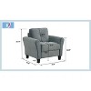 PexFix 35" L x 32.75" H Velvet Upholstered Single Sofa Chair with Button Tufted Backrest Modern Armchair for Living Room Bedroom Office Gray - 3 of 4