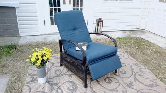 2pc Patio Set with Adjustable Recliner Lounge Chair &#38; Small Side Table - Captiva Designs, 2 of 10, play video