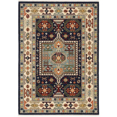 Oriental Weavers Lilihan 041H6 Blue/ Ivory Indoor Area Rug - 5'3" x 7'6"