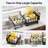 FONTOI Expandable Dish Drying Rack for Kitchen Counter, Dish Drainer with Drainboard & Utensil Holder, Black, 13.4"*17.3"*5.9" - 4 of 4