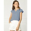 INSPIRE CHIC Women's Work Business Casual Plain Cap Sleeve Blouse - 2 of 4