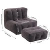 Fluffy Bean Bag Chair with Ottoman, Super Soft Lazy Sofa Chair with Memory Foam, Modern Accient Chair for Adults and Children 4L - ModernLuxe - image 3 of 4