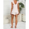 Clotth Women's 2-Piece Ruffled Pajama Set - Soft Modal Tank Top and Shorts Sleepwear, Perfect for Casual Wear, Ideal for Women - 4 of 4