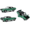 1967 Ford Mustang Coupe Loveland Green Metallic w/Black Stripes & Black Top & a Pair of Skis 1/18 Diecast Model Car Greenlight - 2 of 4