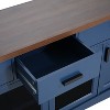 Modern TV Console 67 Inch, Glass Doors and Storage Drawers, Adjustable Shelves Media Cabinet for Living Room - 4 of 4