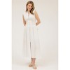 August Sky Women's Front Zipper Smocked Midi Dress - 4 of 4