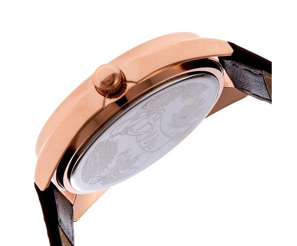 Women's Boum Etoile Glitter-Inlaid Dial Leather Strap Watch- Black