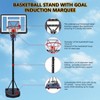 TopComfy Youth Portable Basketball Hoop Height Adjustable 6.89 to 10.01FT with Stable Base and Backboard for Indoor Outdoor, Black, - 3 of 4