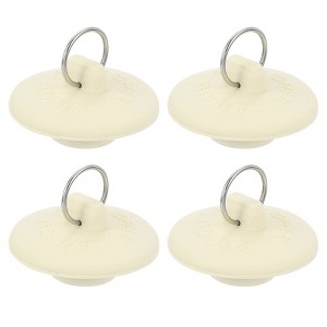 Unique Bargains Kitchen Bathroom Laundry Rubber Hanging Ring Sink Bathtub Drain Stoppers White - 1 of 4