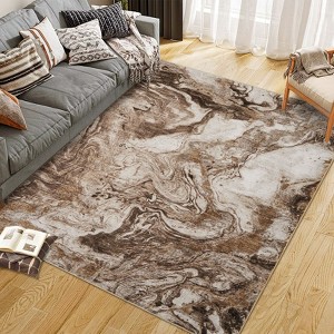 Washable Area Rug, Modern Abstract Living Room Rug with Non-Slip Backing & Short Pile, Bedroom and Dinning Room, - 1 of 4