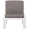 vidaXL Patio Lounge Chair with Cushion Plastic White - 2 of 4