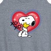 Women's - Peanuts - Snoopy Woodstock Airbrush Heart Graphic Racerback Tank - 2 of 4