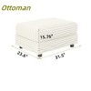 Airsurfer Large Cream White Ottoman Modern Striped Ottoman Footrest Living Room Accent for Relaxation and Decor Enhancement - 2 of 4