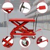 500 lbs hydraulic lift table cart with 30" lifting height; double scissor design with 4 wheels and non-slip pad for material handling and transport. - 2 of 4