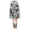 White Mark Women's Leaf Print Vintage Flared Midi Skirt - 3 of 4