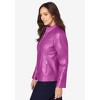Jessica London Women's Plus Size Zip Front Leather Jacket - 4 of 4