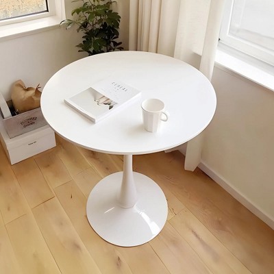 31.5" White Round Dining Kitchen Dining Table 2-4 People