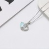 Heart Shape Fire Opal Cz Pendant Chain Necklace for Women Ginger Lyne Collection - 3 of 4