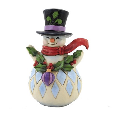 Jim Shore 5.25" Snowman Holly Garland Christmas Snow Man  -  Decorative Figurines